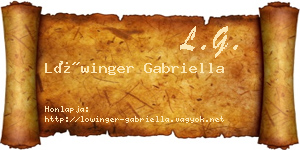 Lőwinger Gabriella névjegykártya